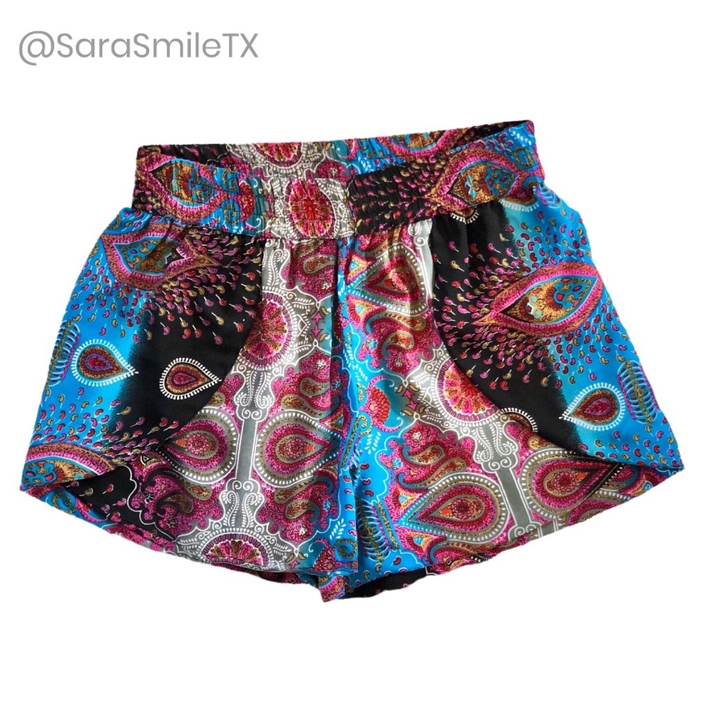 ELAN Boho Paisley Print Tulip Pull On Shorts - NWOT